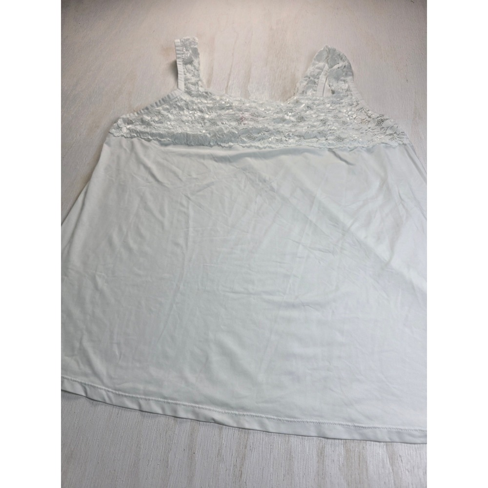 Comfort Choice White Lace Trim Camisole Tank Top 3X  Boho Minimalist Classic